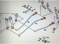 Rep.-Satz Schaltung + Schaltstangen für 5-Gang-Getriebe W201 W124