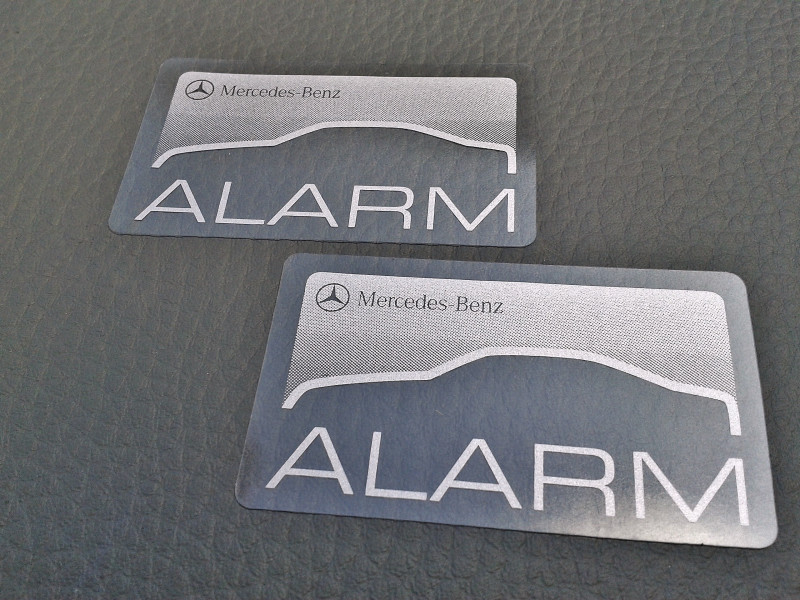 2 ALARM Aufkleber für Seitenscheibe EDW Diebstahlschutz