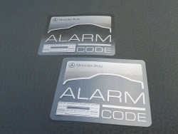 2 ALARM / CODE Aufkleber für Seitenscheibe EDW Diebstahlschutz