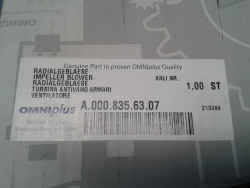 Gebläsemotor / Radialgebläse O530 Citaro W628 Evobus A0008356307