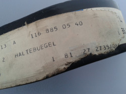 Haltebügel außen seitlich links für Stoßstange vorne W116 A1168850540