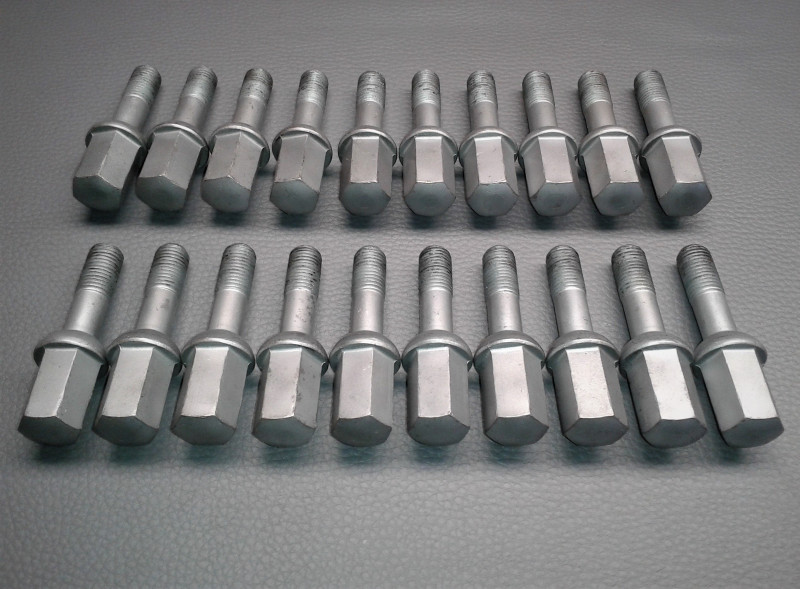 20 Radschrauben für Alufelgen, 75mm M12x40, Kugelbund