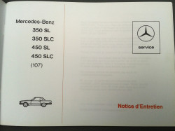 Betriebsanleitung 350 450 SL SLC R107 C107 französisch