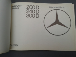 Betriebsanleitung W123 200D 240D 300D, Erstausgabe 1979