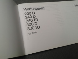 Wartungsheft W123 Diesel 200D 240D TD 300D TD