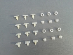 12x Klammer + Stopfen Zierleisten WSS / Heckscheibe W110 W111 W112