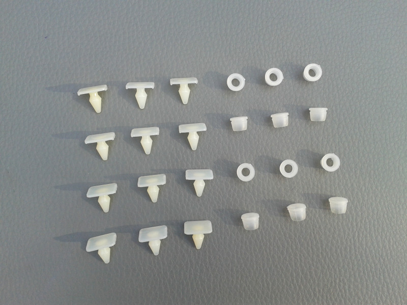 12x Klammer + Stopfen Zierleisten WSS / Heckscheibe W110 W111 W112