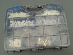 140 tlg. Sortimentsbox für SL R129 W129 ab 6/98, Clips Sacco + Schweller, NEU